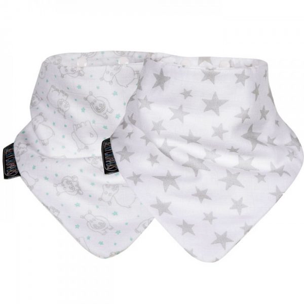 Cheeky Chompers Muslin Neckerbib Stars & Hippo