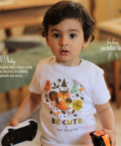 M.A.Kbaby Explore The Nature 'BE CUTE' Organik Unisex Çocuk T-shirt'ü